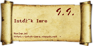 Istók Imre névjegykártya